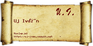 Uj Iván névjegykártya